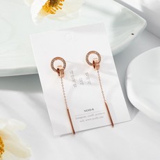 써지컬스틸 큐빅투링스틱 롱드롭귀걸이