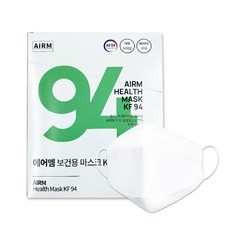 [KF94] 에어엠마스크 국산보건용마스크 보건용마스크 (박스포장), 50매입, 2개, 흰색