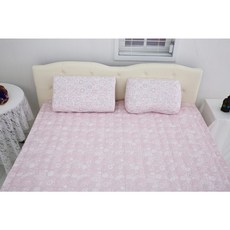 [라텍스 커버 전문 라페어리] 알러지케어 먼지없는 [누빔패드] 사라핑크&화이트핑크[양면사용], 킹 패드(180x200)