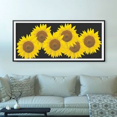 수재샵 재물 해바라기 (라운드+AB 2.8mm 5D 가로 90cm X 세로 40cm) 보석십자수