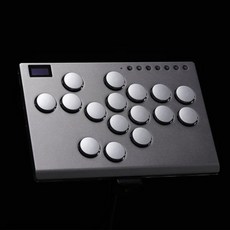 Haute42 올 메탈 조이스틱 히트박스 컨트롤러 아케이드 파이팅 스틱 PC PS3호환 PS4호환 스위치 스팀 미니 키보드 컨트롤, M16-G-Silver