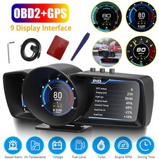자동차 HUD 다기능 대시보드 헤드업 디스플레이 OBD GPS 스마트 속도계 자동 게이지 경보 시스템 터보 부스트. A600, 3) Japanese