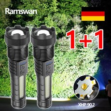 1+1 충전식 후레쉬 c타입 초강력 led 손전등 괴물 랜턴, 2개, 블랙 2개, 블랙