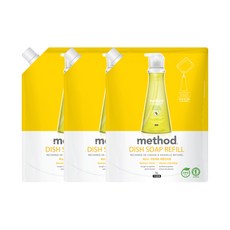 메소드 레몬민트 주방세제 리필, 1000ml, 3개