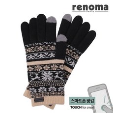 RENOMA 스마트터치 눈꽃 여성 니트장갑 RU 28902