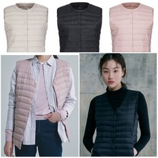 POLHAM 거위솜털90% 거위깃털10% 가볍고 걸치기 좋은 가성비좋은 품질좋은 9대1 구스다운 라운드넥 브이넥 여성용 경량 조끼 베스트
