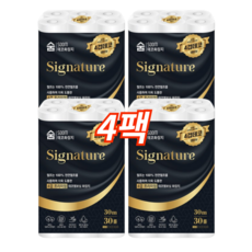 숨 시그니처 고급 두루마리 휴지 4겹(30M) X 4팩 대용량