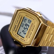  카시오 빈티지 차콜 디지털 남녀공용 프리버클 손목시계 