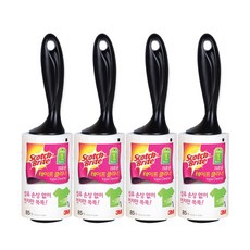 3M 스카치브라이트 의류용 테이프클리너 I형/테이프크리너/클리너/먼지제거테이프/린트롤러/린트로라/테잎클리너/먼지테이프/머리카락, 4세트, 0 단일