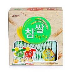 크라운 참쌀 설병 선과 523g 쌀과자 간식 주전부리, 1박스