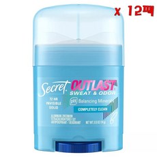 시크릿 아웃라스트 인비저블 솔리드 안티퍼스피런트 앤 데오도란트 컴플리틀리 클린, 14g, 12개