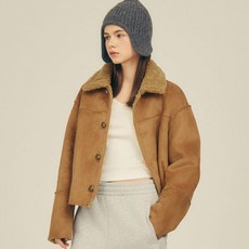 게스 GUESS 여성 리버서블 인조 무스탕 CAMEL