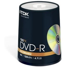 [해외직구]TDK 4.7GB 16x DVD-R 100 팩 스핀들 (제조업체에서 단종), One Color_One Size, One Color_One Size, 상세 설명 참조0