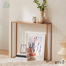 현관 폭좁은 콘솔 국산 철제 슬림 복도 콘솔 골드 블랙, 02. 블랙