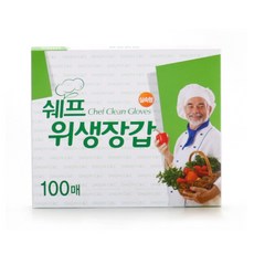 쉐프 일회용 비닐 위생장갑 100매, 1세트