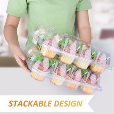 (12 Count x 20 Sets) Cupcake Carrier Cupcake Containers with 240 Pack Cupcake Liner Stackable Cupc