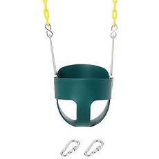 Take Me Away High Back Full Bucket 유아용 스윙 시트 (노란색 코팅 스윙 체인이 완전히 조립 됨)-스윙, Green_One Size, Green_One Size, 상세 설명 참조0