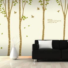 뮤럴벽지자작나무