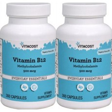 Vitacost 비타코스트 비타민 B12 메탈코발라민 500mcg 300정 2팩, 1개