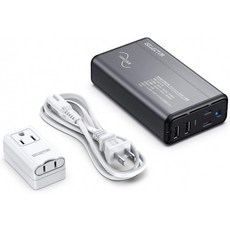 ISELECTOR 해외 여행용 변압기 순정 쓰루 하 변환 플러그 100V-240V to 100V 변환 2 개의 USB 포트 헤어, 1