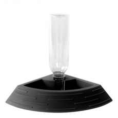 파충류 도마뱀 자동 피더 Waterer 2 in 1 Tortoise Food Bowl 물 그릇 동물 디스펜서 Terrarium Corner Dish For Lizard, [01] Black, 1개