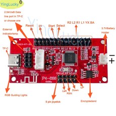 조이스틱 인코더 PCB 보드 USB 아케이드 제로 딜레이 컨트롤러 배터리 포함 무선 블루투스 PC PS3 PS4 원 플레이어, [01] 1 PCS BOARD, 1개