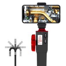 휴대폰 굴절 내시경 카메라 차량 내부 하수구 누수, 1개, 6MM 산업용 양방향 360도 HD