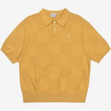 칼하트WIP S/S PAXTON KNIT POLO MUSTARD 반팔 팩스턴 니트 폴로 머스터드, XL