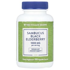 The Vitamin Shoppe 삼부커스 블랙 엘더베리 1000mg 베지 캡슐 100정(캡슐당 500mg), TheVitaminShoppe삼부커스, 1개