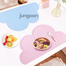 정군상점 구름 실리콘 식탁 매트 식탁러너, 블루, 1개