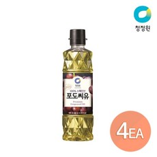 청정원 포도씨유, 500ml, 4개