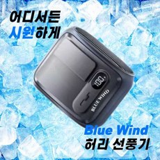 블루윈드 미니선풍기 허리 부착형 냉풍기 등산 캠핑 휴대용 아웃도어 에어건 골프, 블랙