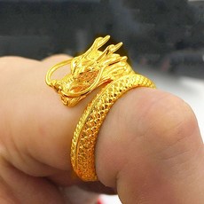 미르보석 24KGP골드 드래곤링 행운과 보호의 힘을 담은 황금 용 반지 s270G