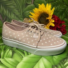 VANS AUTHENTIC PLATFORM 2.0 Suede Polka Dot Shadow Gray CANVAS Shoes Sz 10