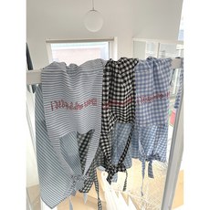 (7 type) Bon appetit! 프렌치 레터링 체크 스트라이프 주방 앞치마