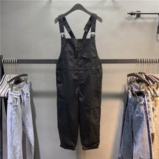 청슈트 여자바디프로필의상 레슬링복 유럽역 블랙 카고 멜빵바지 여 2020 여름 감령 슬렉