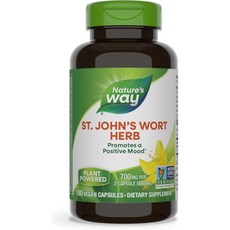 자연 길 성. 존스 워트 허브 긍정적 전망 홍보* 2캡슐 제공량당 700mg 비GMO 프로젝트 검증 완료 비건 180캡슐 (포장은 다 수 있음)