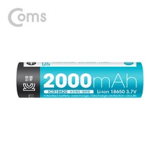 Coms 18650 보호회로 리튬이온 충전지 배터리 2000mA 보호회로내장 65mm 1세트-2EA LB200, 선택없음