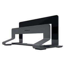 MACALLY MacBook 노트북 직립 거치대 스탠드 메탈 컴퓨터 받침대 합금 스토리지, 스페이스 그레이