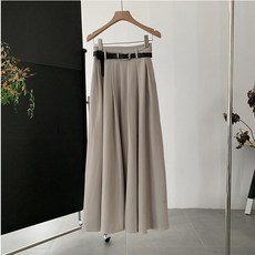 나나뽕 플리츠 하이웨스트 맥시 발목 롱스커트+벨트