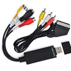 해외1484190 Aoeyoo VHS 디지털 비디오 컨버터 USB 2.0 캡쳐 With Scart To RCA Cable For 아날로그 VCR D, One Size_One Color, 상세 설명 참조0, 상세 설명 참조0