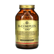 Solgar 솔가 비 콤플렉스 복합체 100 mg 250정 B-Complex 콤플렉스 티아민 비타민 B1 B2 B3 B6 리보플라빈 나이아신 엽산 비오틴 칼슘 판토텐산 이노시톨 콜, 1개
