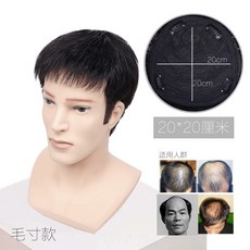 니모콘 남자가발 부분가발 탑커버 원형 인모가발, one size/free, 20*20