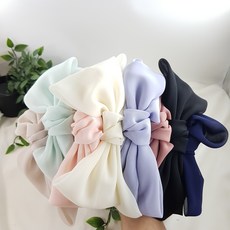 왕 리본 고급 새틴 셀프 웨딩소품 파스텔톤 머리띠 헤어밴드 8컬러