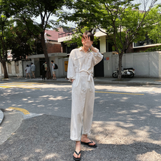 남자린넨점프수트