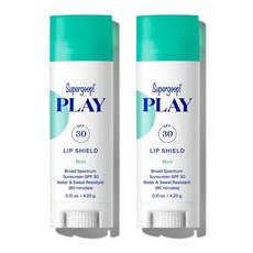 테온셀 수퍼굽 슈퍼굽 플레이 립 쉴드 SPF 30 민트 - 2개 묶음 보습 립밤 광범위 자외선 차단제 117292, Mint, 4.25g