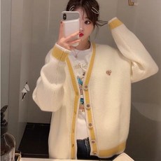 제이든코리아 루즈핏 캐시미어 V넥 니트 가디건