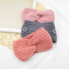 가을 겨울 트위스트 뜨개질 머리띠 여성 크로스 따뜻한 귀 단추 탄성 Hairbands 머리 랩 붕대 여성 헤어 액세서리|여성 헤어 액세서리|