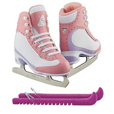 Jackson Ultima Softec Vista 여성용/여아용 피겨 아이스 스케이트 - 여성용 사이즈 10.0 번들 가드독 스케이트 가드 포함, Toddler 8, Pink, Pink