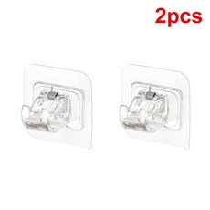 네일프리 조절식 커튼 로드 거치대 클램프 후크 접착 행잉 브래킷, 6.(2pcs) Transparent, 1개